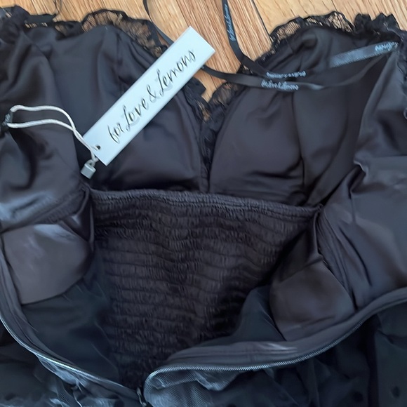 For Love & Lemons Jourdan Off The Shoulder Mini Dress in Black NWT - Picture 11 of 17